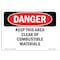Signmission OSHA Sign, Keep Area Clear Combustible Materials, 10in X 7in Plastic, 7" W, 10" L, Lndscp OS-DS-P-710-L-2386 - alternate 1